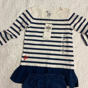 NWT Polo Ralph Lauren Navy and White Nautical Dress Set 18 months